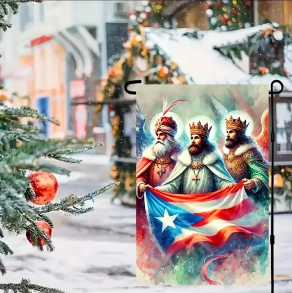 Three Kings & Puerto  Rico Yard Sign Flag NWT 3 Kings Day - Picture 4 of 6
